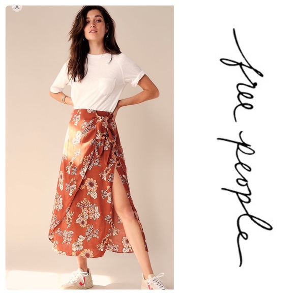 Free People Sunray Sarong Skirt in Pink Combo - Picture 4 of 5